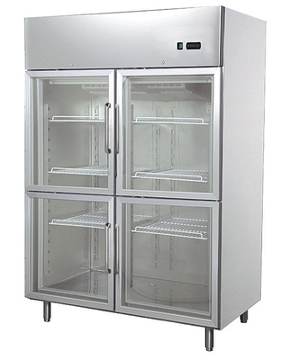 Промышленный 1200L холодильник двери стекла 4 с низким потреблением, 1400x890x2050